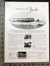 1931 ELCO CABIN CRUISER MOTORBOAT YACHT NAUTICAL MARINE INSERT PHOTO AD 30503