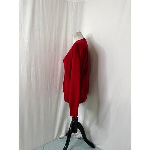 Boy’s XXL Lamb's Wool Sweater Polo Ralph Lauren Red Long Sleeve V-Neck - Picture 3 of 7