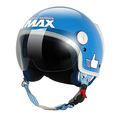 Neuheit Helm Max Helmets soziales Netzwerk Türkis glänzend