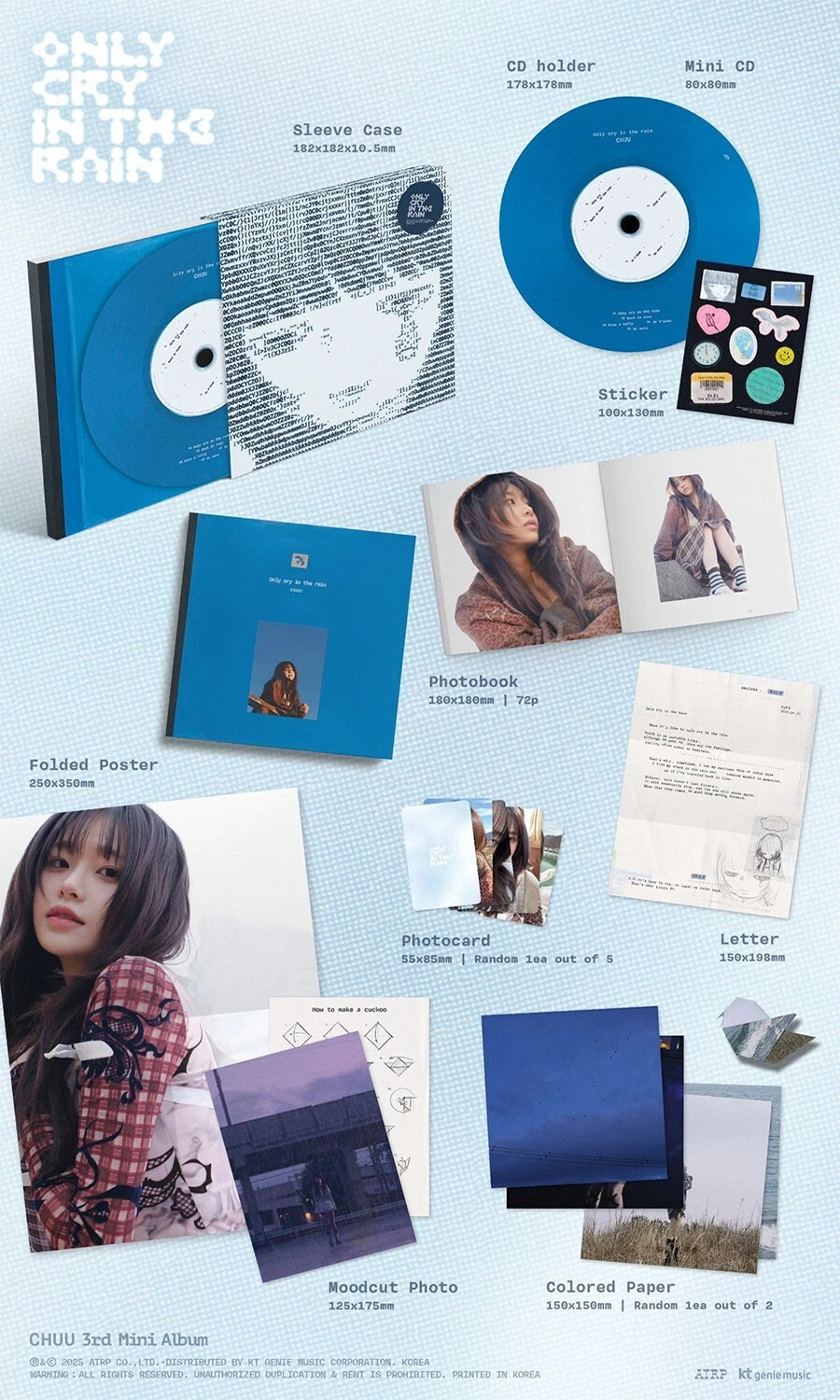 CHUU [ONLY CRY IN THE RAIN] 3rd Mini Album/Mini CD+P.Book+Poster+