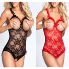 Sexy Lace Lingerie Open Bust Floral Nightwear Sleepwear Plus Size