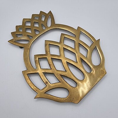 Vintage Massiv Messing Ananas Design Untersetzer Pfannenständer Mann Korea Küche Dekor