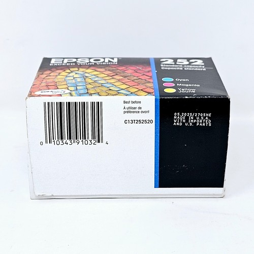 Genuine Epson 252 Color Ink Cartridges 3-Pack CMY T252520-S Exp 05/2025 NIB - Picture 7 of 7