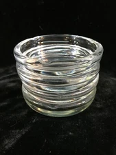 4 Clear Glass Round Ashtrays 