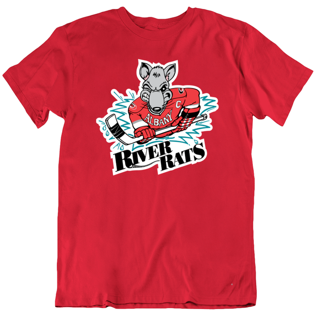Rat Rivers Albany River Rats Hockey Logo Sports Team Ice Cool T Shirt
