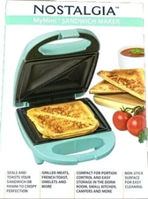 Nostalgia MyMini Sandwich Maker *NEW in BOX* Mint Green