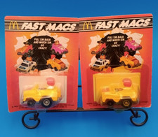 SEALED 1985 McDonald's Fast Macs Pull Em Back Toy Car Ronald McDonald Runabout