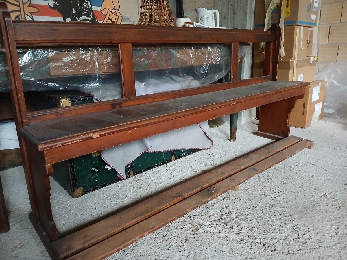 Antica PANCA Da CHIESA In LEGNO Banco per Tavolo