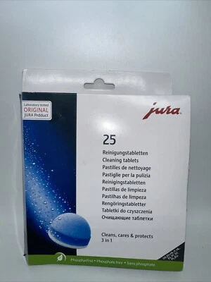 Jura 3-Phase Cleaning Tablets (25 Pack) 25045 All Espresso Machines *NEW SEALED
