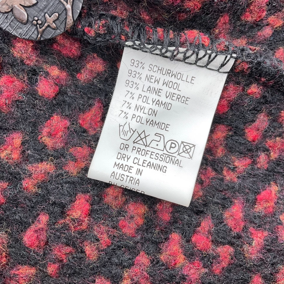 Chaqueta Geiger Mujer 38 Roja Negra Nueva Lana Forrada Austria Foto 4 de 4