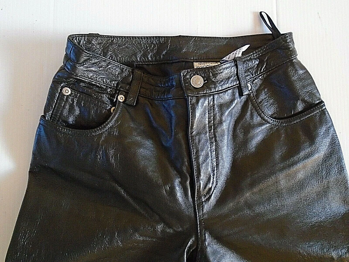 Newport News Jeanology collection women s leather pants size 4P Black