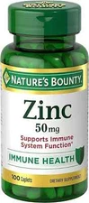 Nature's Bounty Zinc Supports Immune Health 50mg 100 ct Caplets