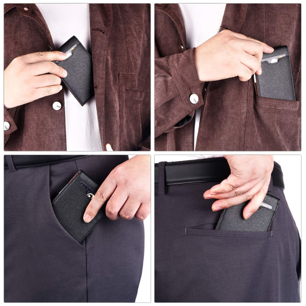 Slim Mens Wallet with Money Clip Leather RFID Blocking Card Holder Front Pocket
