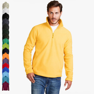 KARIBAN - Microfleece Pullover mit 1/4  Zip-Neck Enzo S - 4XL Herren Pullover