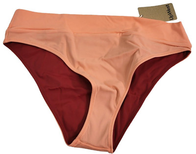 UpWest Swim Suit Bottoms Size Medium Low Rise Peachy Orange
