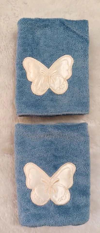Juego de Paños Vintage Blanco Mariposa Azul 2 11" Saturday Knight LTD EE. UU. Foto 4 de 4