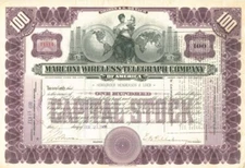 Marconi Wireless Telegraph Company - Stock Certificate