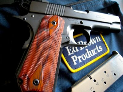 Ed Brown 1911 Pistol Grips - Cocobolo Wood & Screws Kit / Diamond