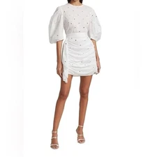 Rhode Pia cotton eyelet mirror mini dress NWT