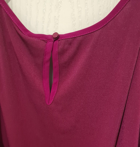 NWT TS Taking Shape Cherry pink Double Layered Stretch Singlet Top ~ Size 14 - Picture 4 of 8