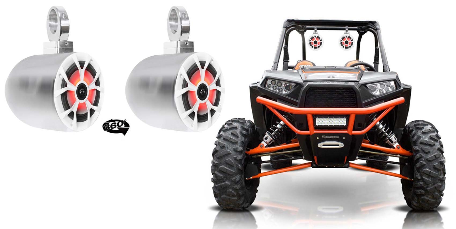 2 Хромированные колонки Rockville 65 LED с поворотной башней на 360 для RZRATVUTV 29690₽