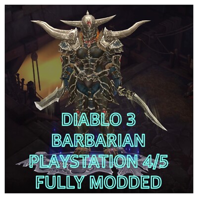 Diablo 3 Playstation 4/5 Barbarian Softcore Fully Modded Armor Set
