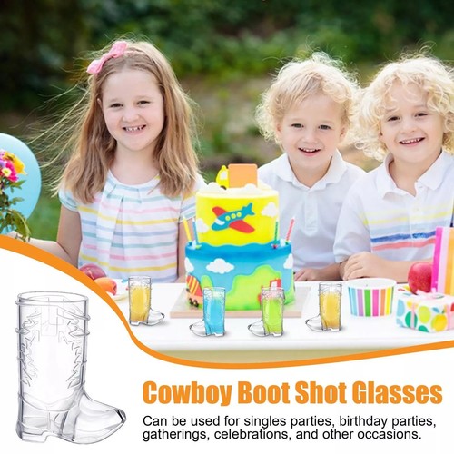 1-10X Cowboy Boot Shot Glasses Plastic Reusable Mini Western Whiskey Glass Cup` - Picture 9 of 26