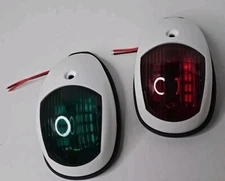 12V Led Boat Navigation Lights Port & Startboard White Case 2NM Approved