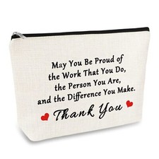 Thank You Gift for Women Makeup Bag Appreciation Gifts Inspirational Gift for...