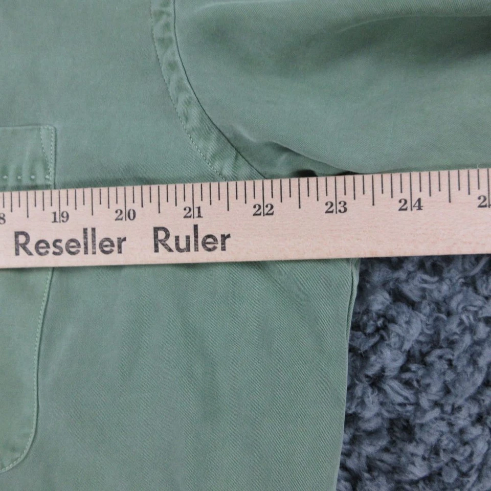 Ike Behar Shirt Mens Large Green Silk Blend Short Sleeve - Image 4 of 4