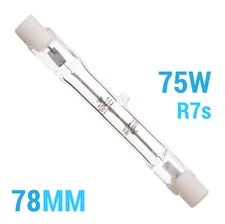 Satco S3183 75W T3 Clear 78mm 120V Recessed SC Single Contact R7s Warm White