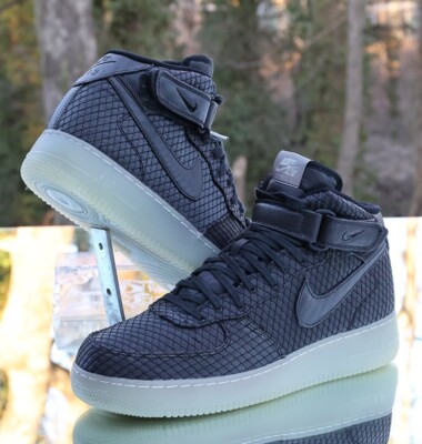 Nike Air Force 1 Mid 07 LV8 Woven Black Men's Size 12 White Nike Air Force 1 Mid 07 LV8 Woven Black Men's Size 12 White