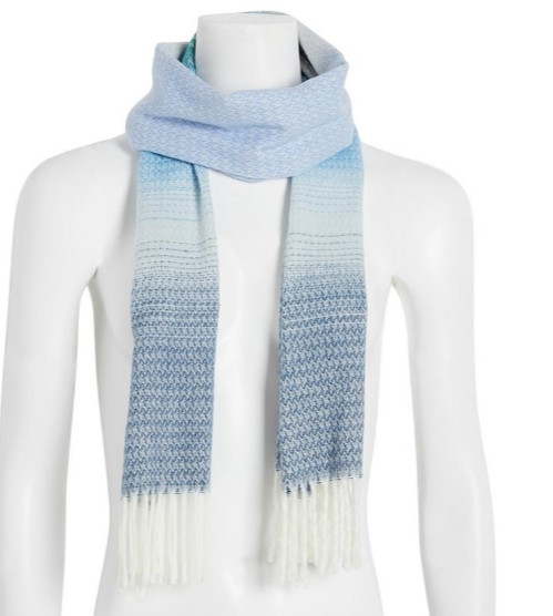 4200 Женский шарф-кашне с бахромой средней плотности Steve Madden синий OS 3890₽