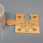 Personalised Teacher Thank You Jigsaw Coaster - Solid Wood