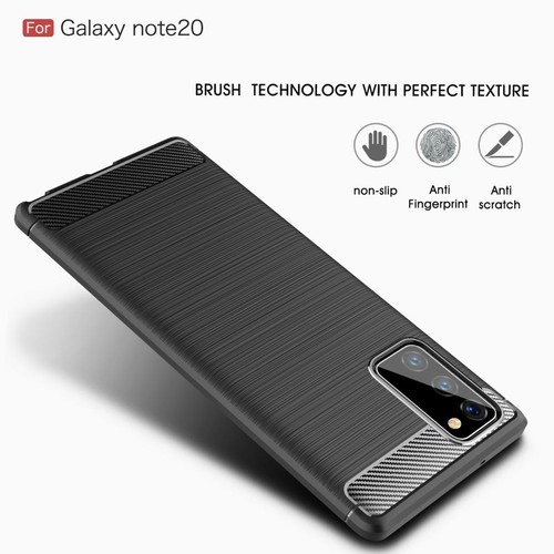 Ochrona Etui na telefon komórkowy do Samsung Galaxy Note 20 Case Cover Bumper Carbon Czarne - Zdjęcie 3 z 8