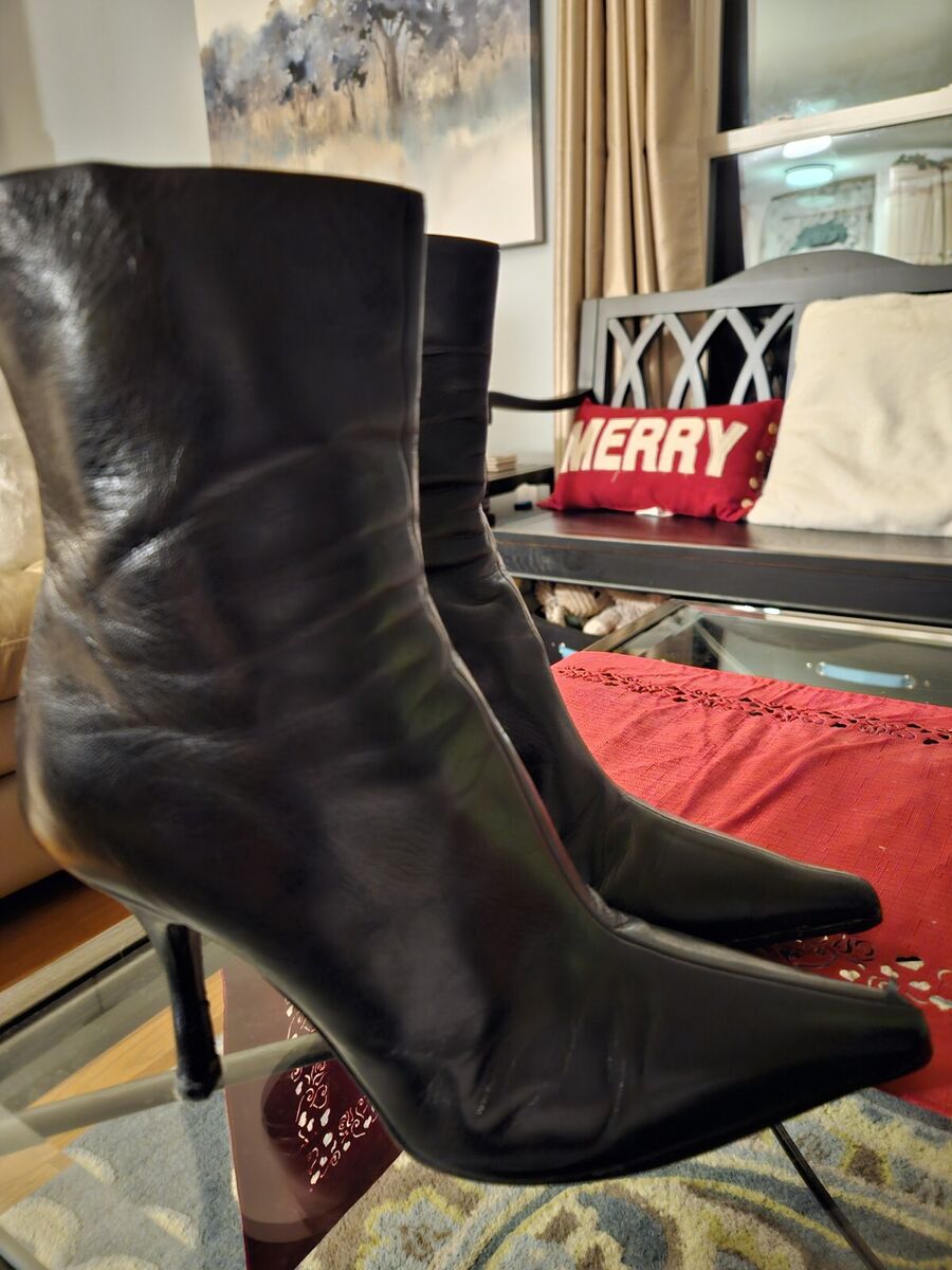 Womens JIMMY CHOO High Heel Heeled Black Leather Ankle Boots Womens JIMMY CHOO High Heel Heeled Black Leather Ankle Boots