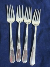 4 Vintage 1940 Holmes  Edwards "Youth" Silver Plate Salad Forks 6 3/4"