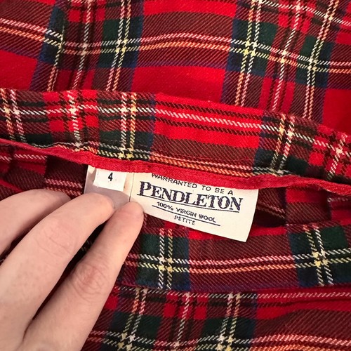 Vtg Pendleton Plaid Skirt 23" Waist Drop Pleated 100% Wool USA Made Tartan XXS - Picture 5 of 5