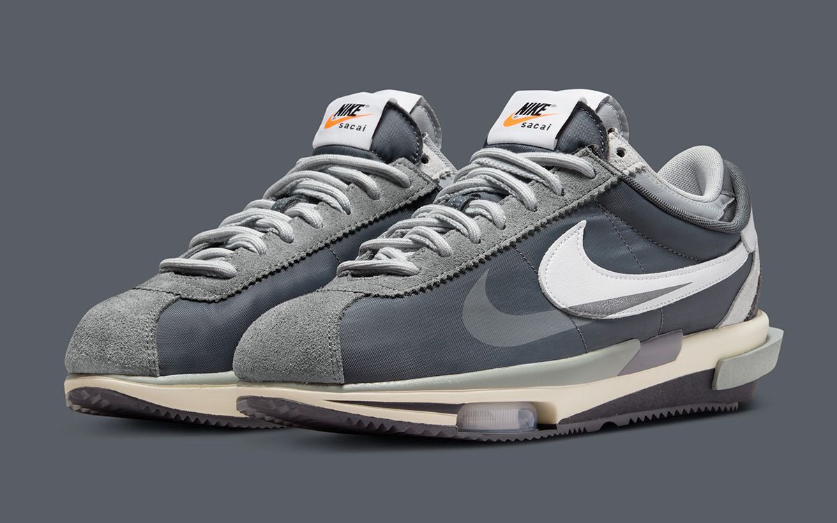 Мужские кроссовки Nike x sacai Zoom Cortez SP Iron Grey Светло-кремовый белый DQ0581-001 sz 8