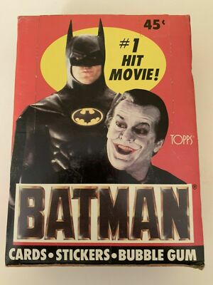 VINTAGE 1989 BATMAN TOPPS WAX BOX SERIES 1 36 SEALED PACKS RED BOX