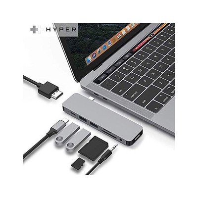 HyperDrive USB-C Hub Adapter, Sanho Solo 7-in-1 Type C Dongle for MacBook Pro,