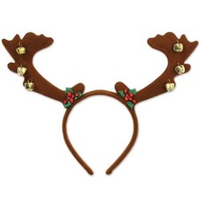 Reindeer Antlers With Bells Headband Winter Christmas Decoration