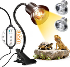 TFNN Reptile Heat Lamp with Timer, UVA UVB Light for Turtles, Lizards, 2 Bulbs