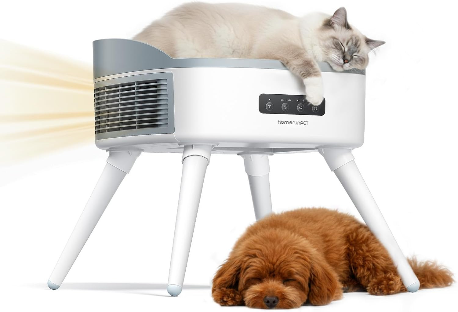 With Heated Cat Bed - 2-in-1 Ceramic Heater For Room & Pet