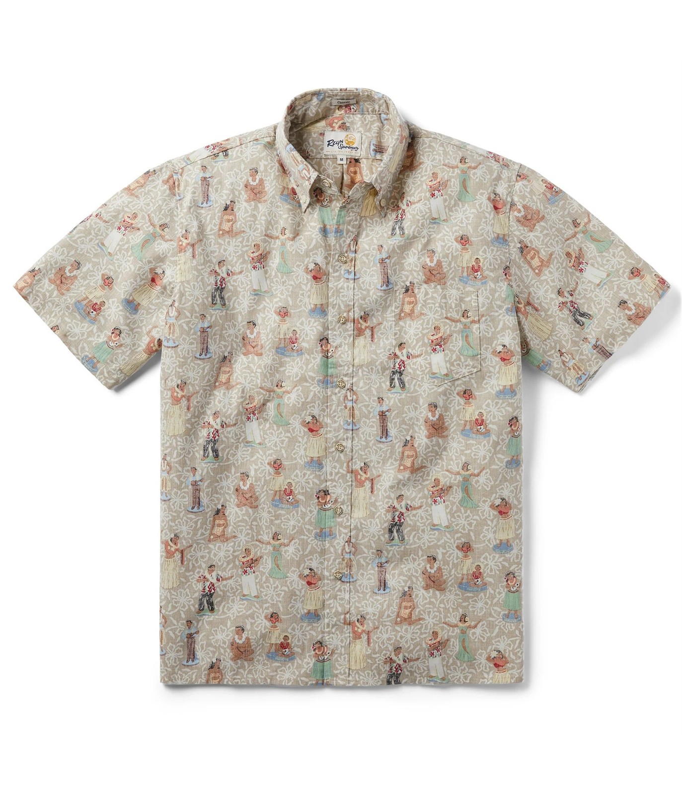 Мужская рубашка Reyn Spooner Hula Nodders на пуговицах бежевый X-Large 8090₽