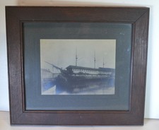 Antique Photgraph USS CONSTITUTION Old Ironsides Frigate Relic Arts Frame