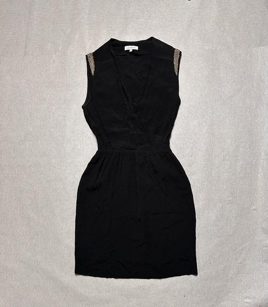 Women Sandro Paris Dress Black Silk S