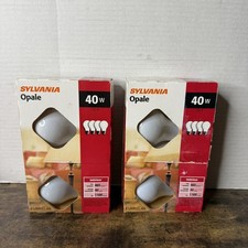 Sylvania 40W Soft White A19 Incandescent Bulbs lot 2-pack 8bulbs NOS Made in USA