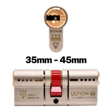 Ultion 3* Plus Euro Cylinder Door Lock (35 + 45 = 80mm Long) UPVC & Composite