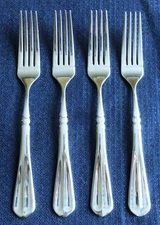 New Mikasa FRENCH COUNTRYSIDE Set of 4 Dinner Forks 18/10 Stainless (7 7/8")